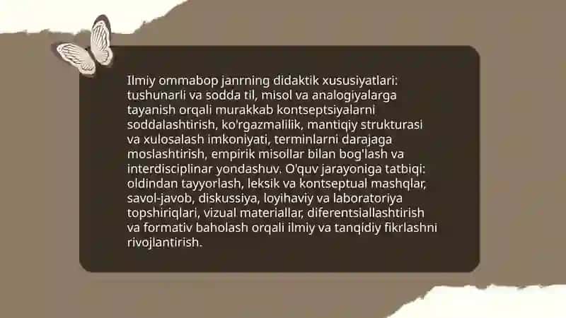 Ilmiy ommabop janrga xos matnlar ustida ishlash metodikasi 3