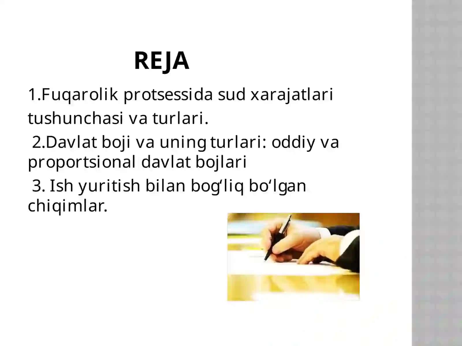 Sud harajatlari va Sud ajrimlari 3