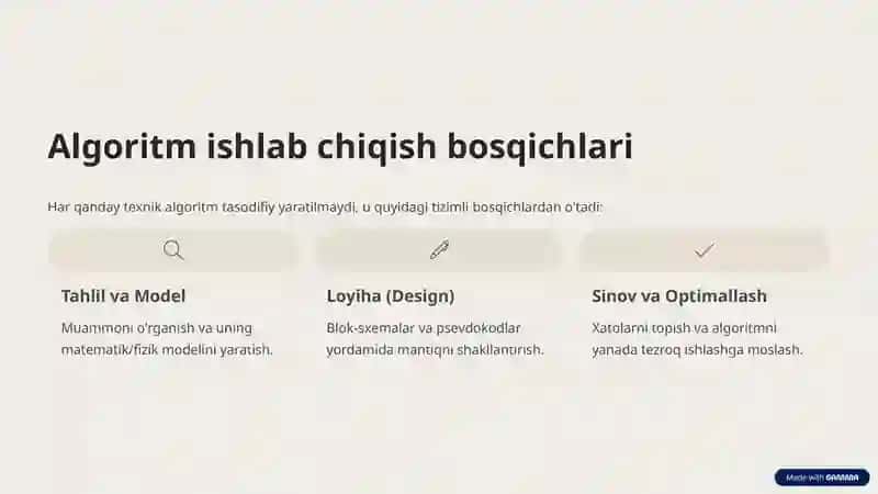 Texnik Masalalar Algoritmlarini Ishlab Chiqish 3