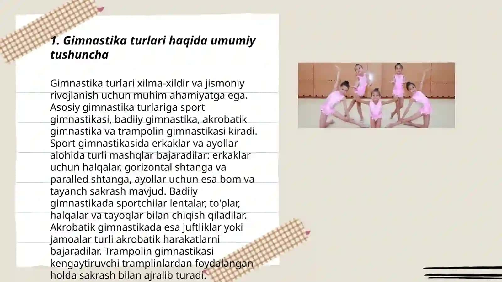 Gimnastika turlari va tasnifi 3