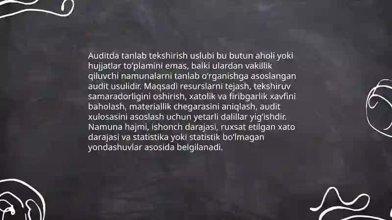 Auditda tanlab tekshirish uslubi 3
