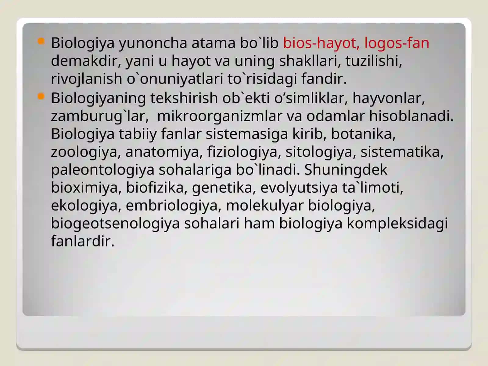 Biologiya fanining rivojlanish tarixi 3