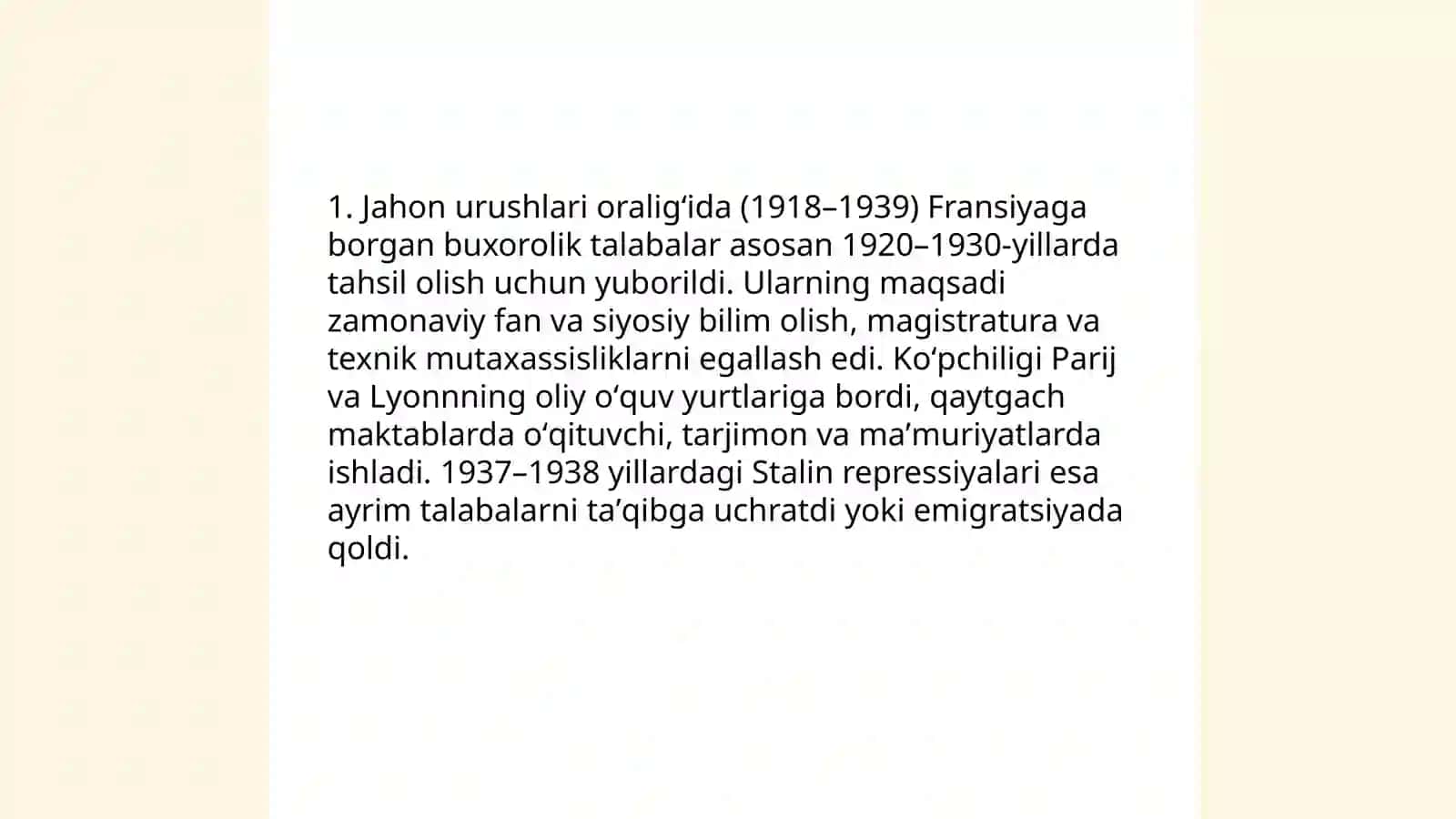 Jahon urushlari oraligi Fransiya va yosh buxoroliklar 3
