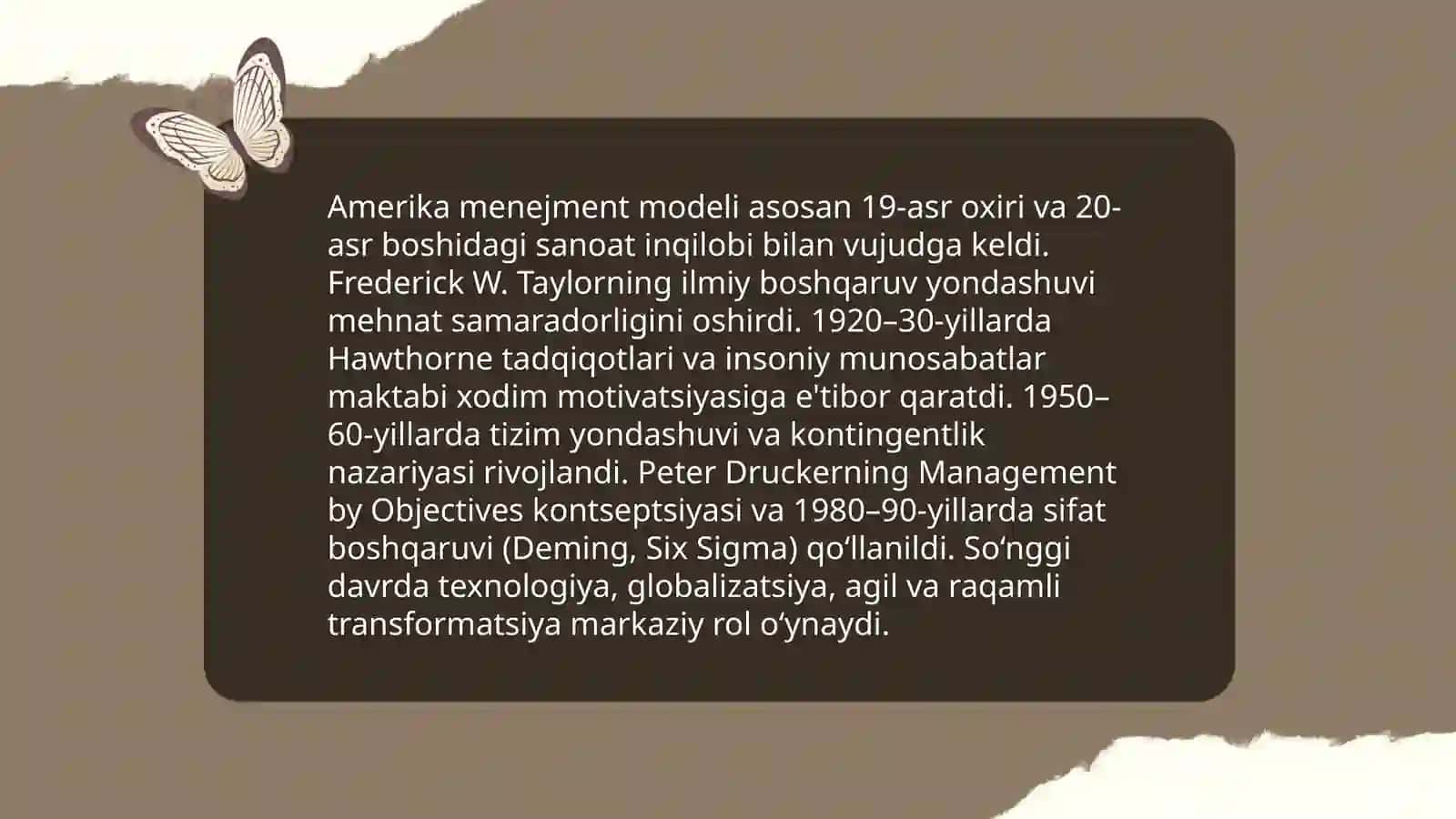 Amerika menejment modeli 3