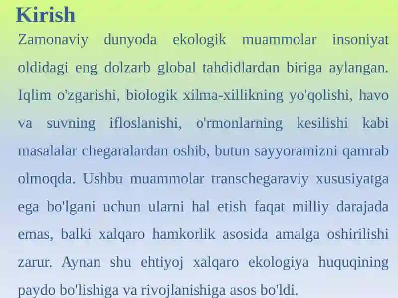 XALQARO EKOLOGIYA HUQUQI 3