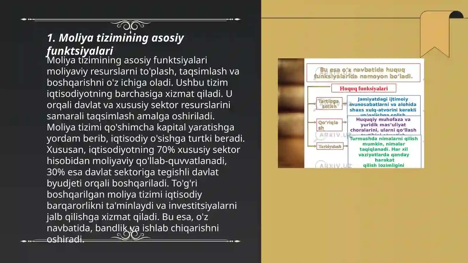 Moliya tiziming funksiyalari 3