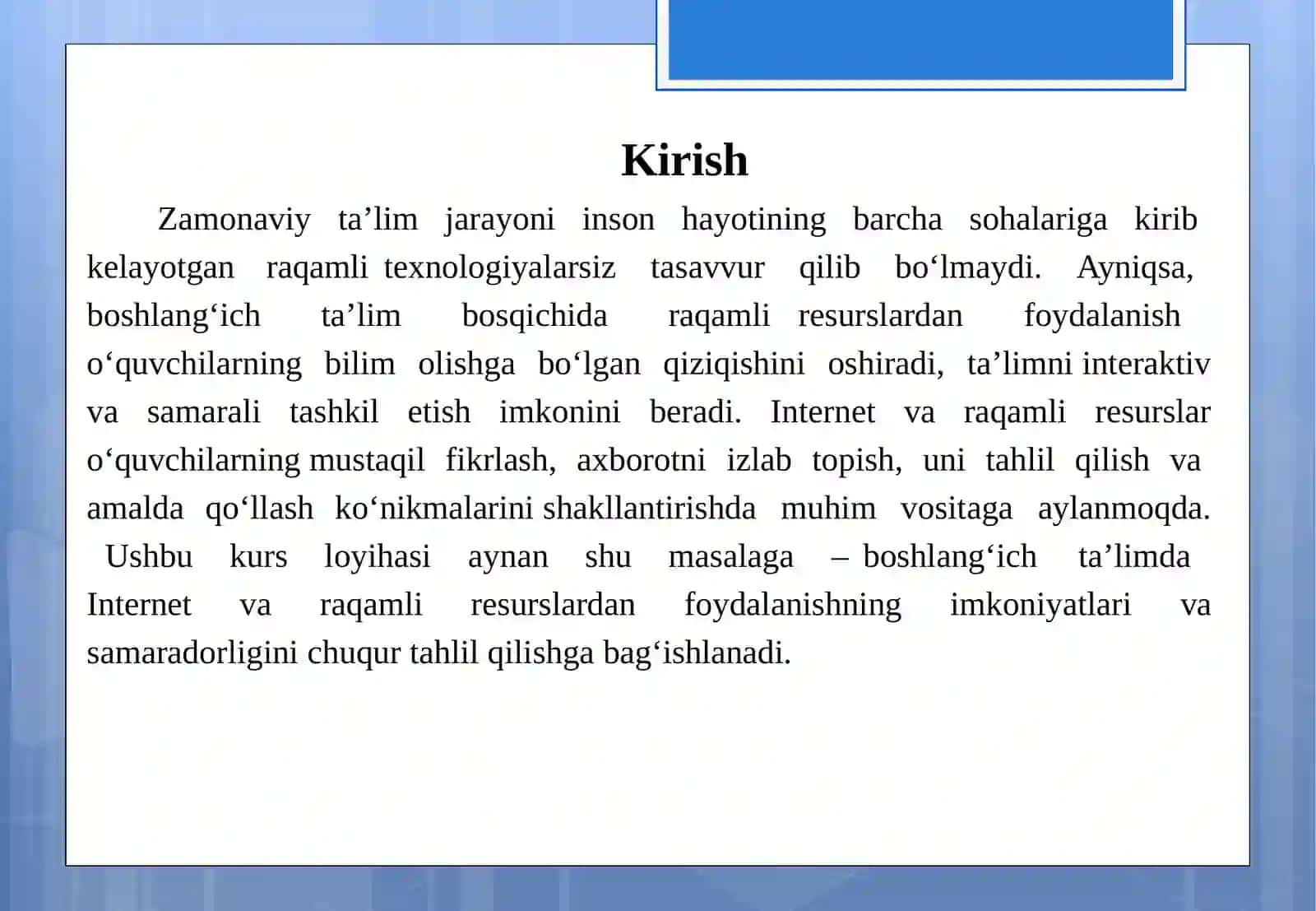 Internet va raqamli resurslarni boshlang‘ich ta’limda samarali qo‘llash 3