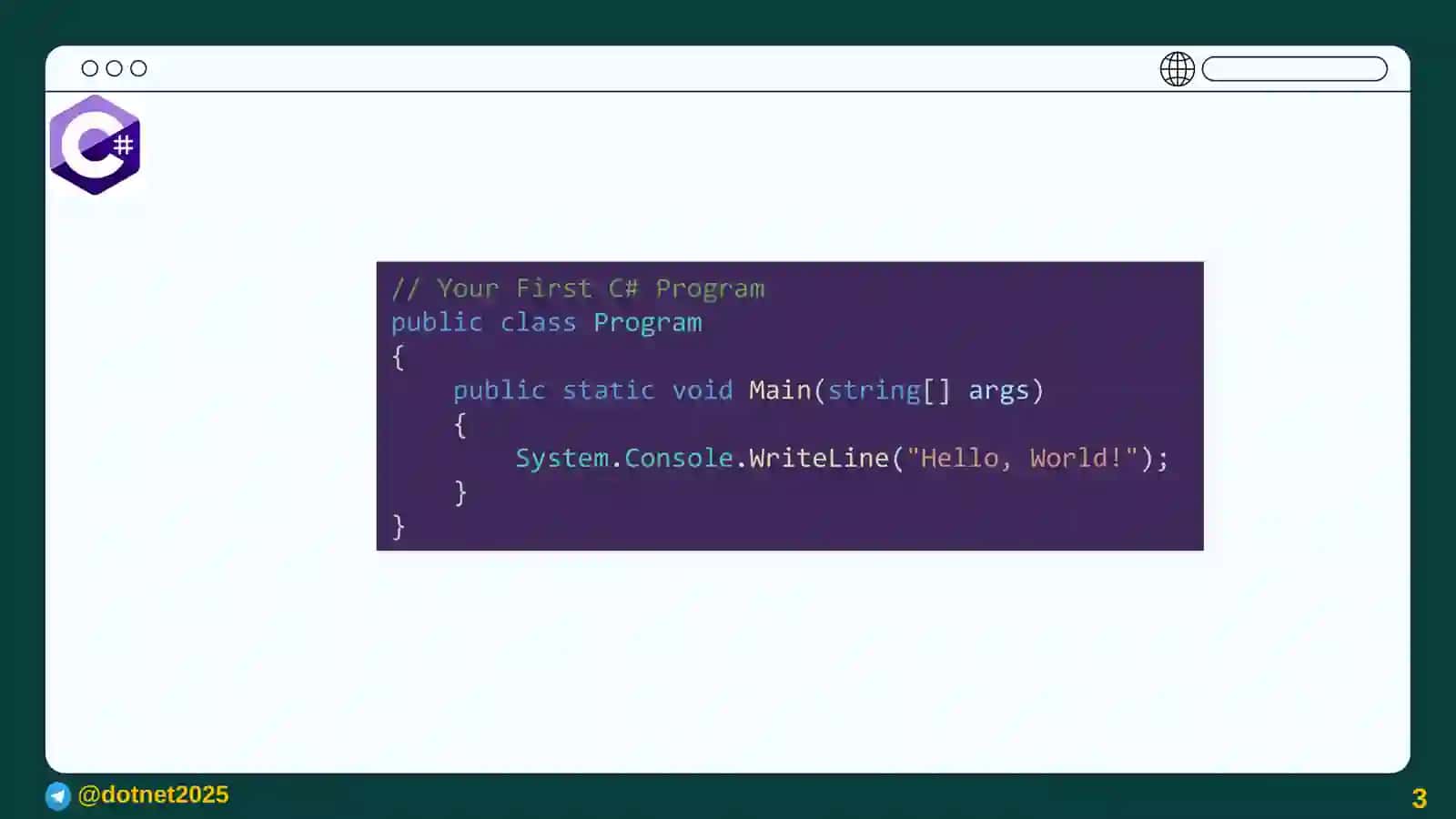C# Programming Language Overview and Practice Environment Build 3