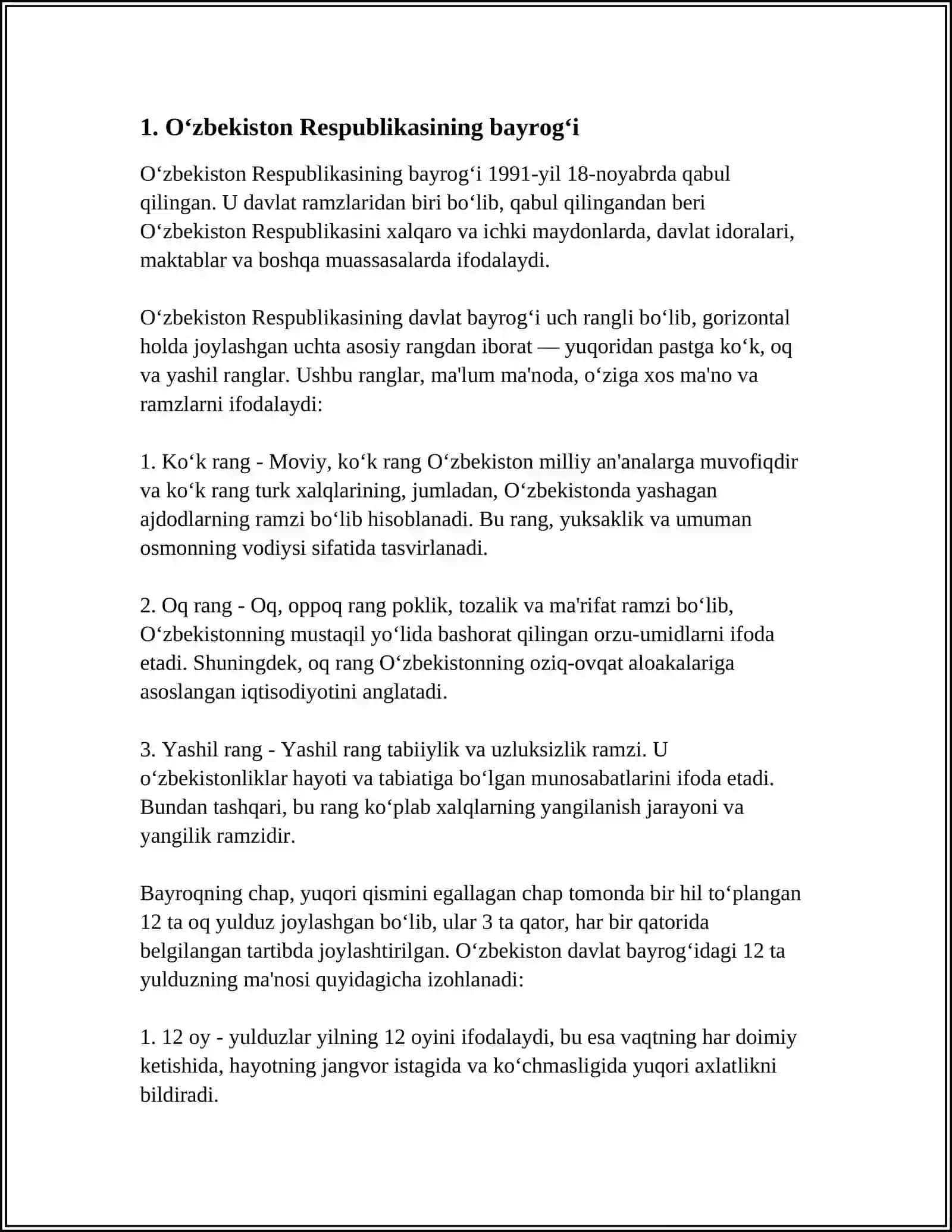O'ZBEKISTON RESPUBLIKASI DAVLAT RAMZLARI 3