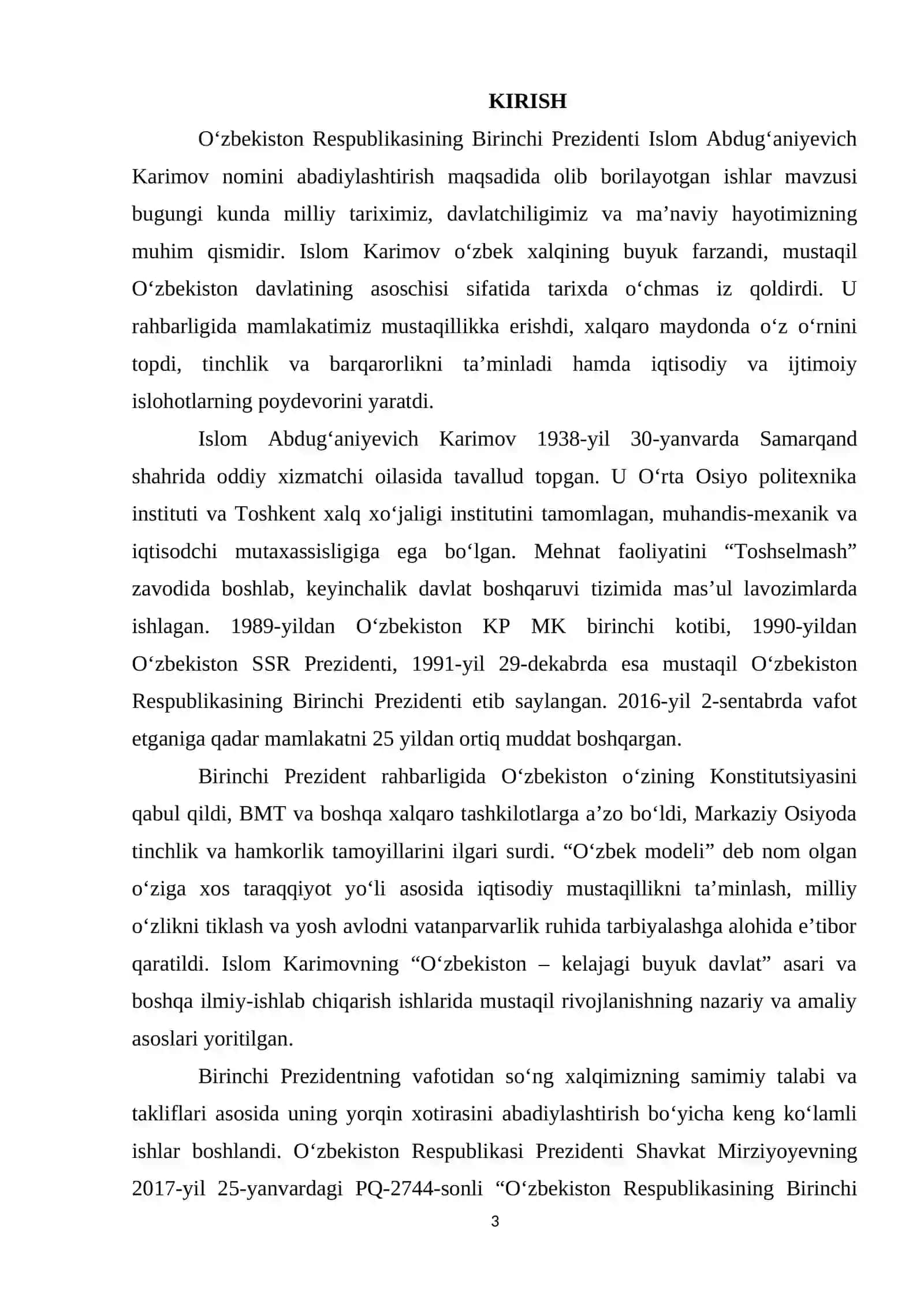Islom Karimov o‘zbekiston respublikasi birinchi prezidenti 3