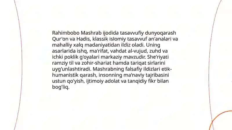 Rahimbobo Mashrab ijodida falsafiylik 3