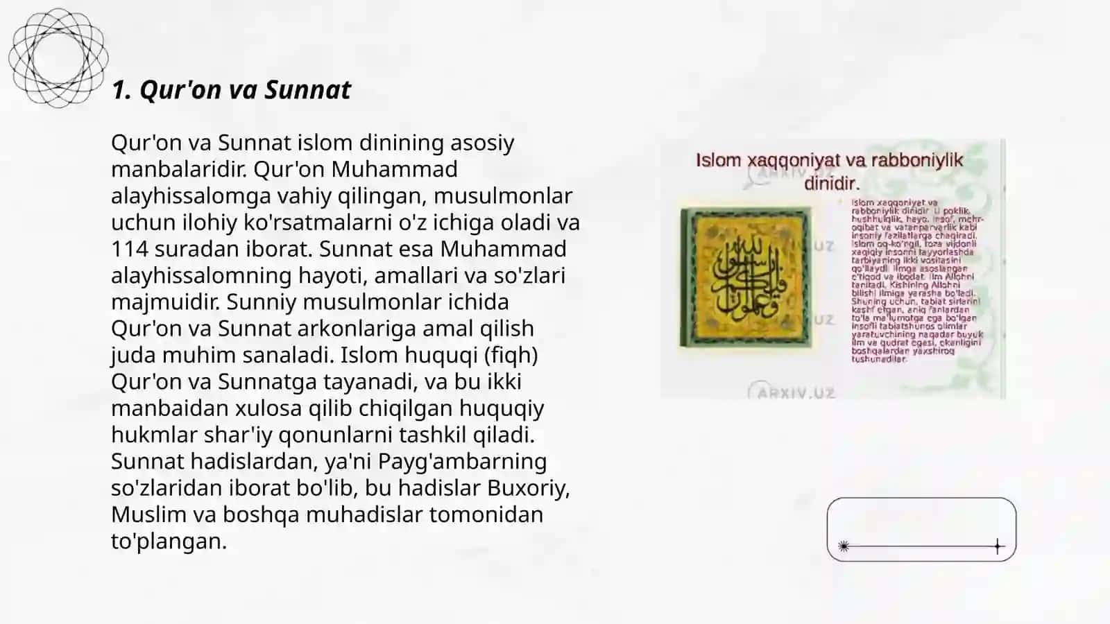 Islom dini manbalari va aqidaviy maktablari 3