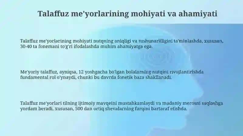 Talaffuz me'yorlarining tavsifi 3