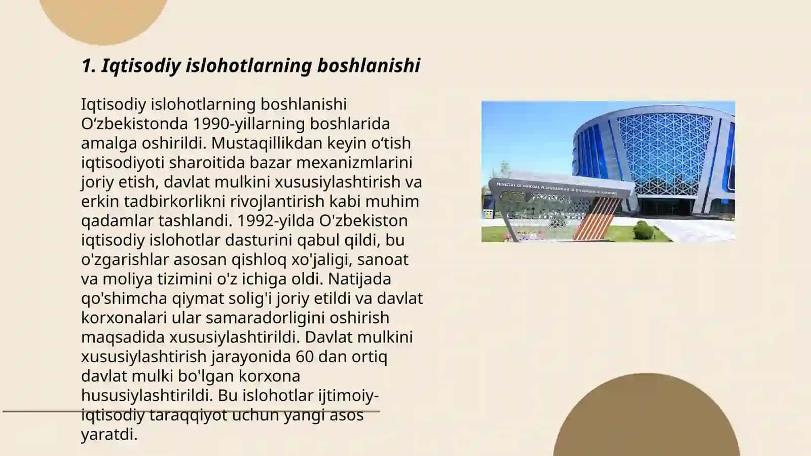 Iqtisodiy islohotlarning boshlanishi 3