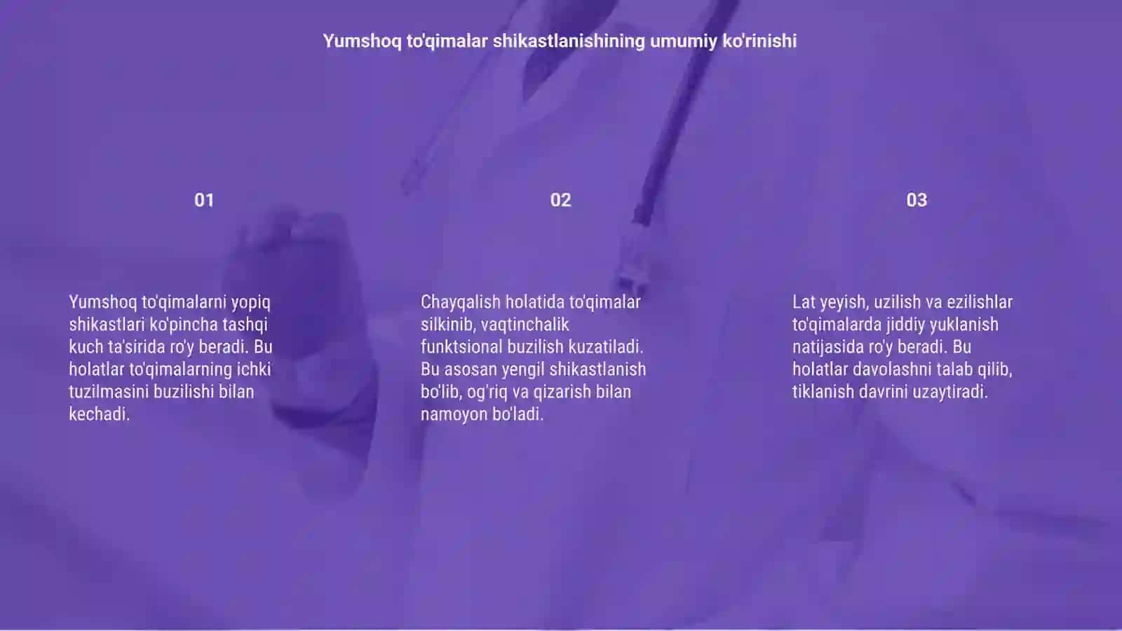 Yumshoq to'qimalarni yopiq shikasti 3
