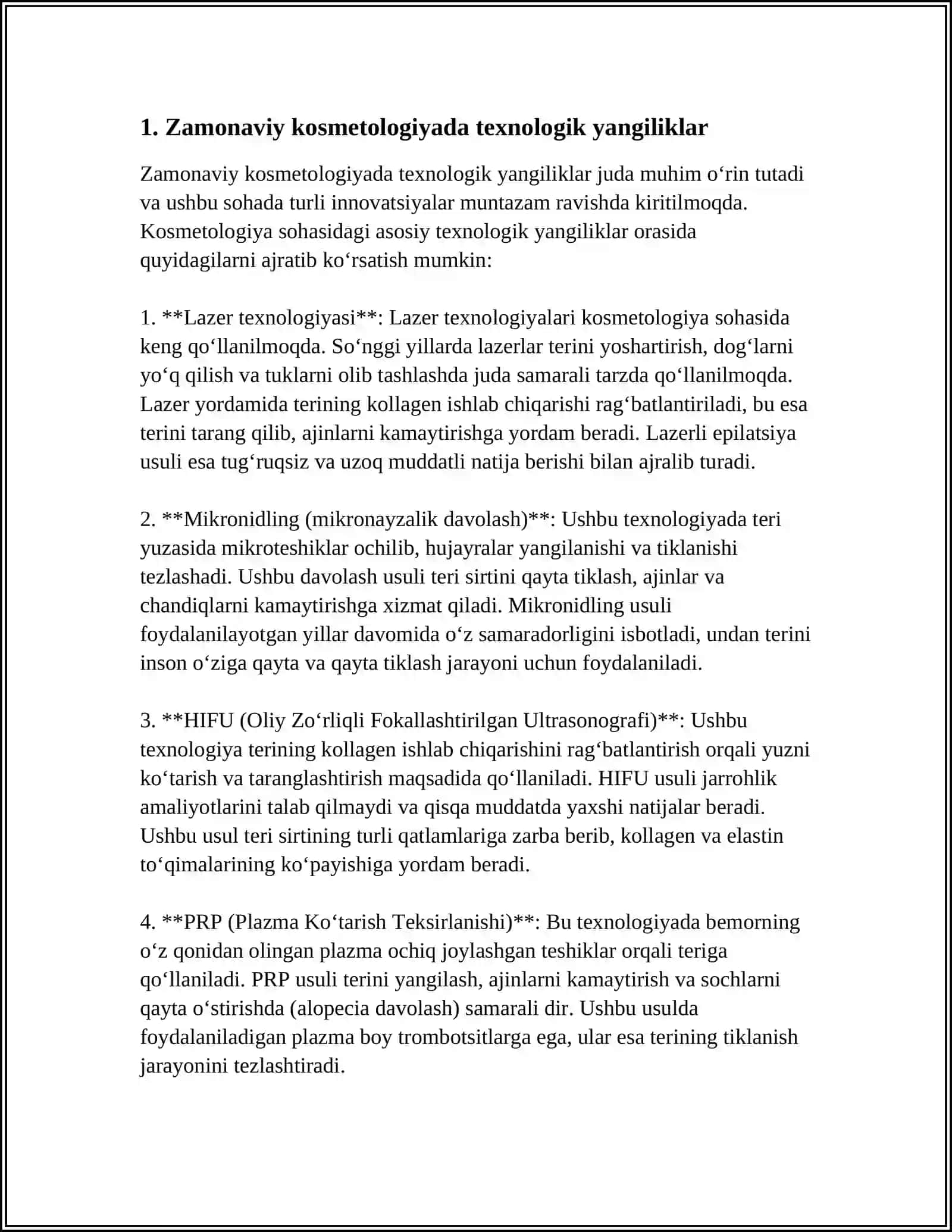 ZAMONAVIY KASMETOLOGIYA 3