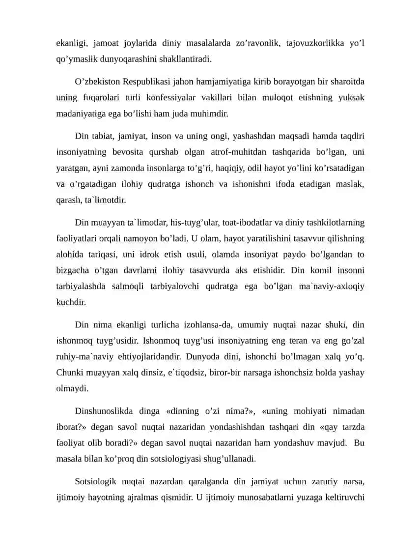 Dinshunoslik fanining predmeti 3