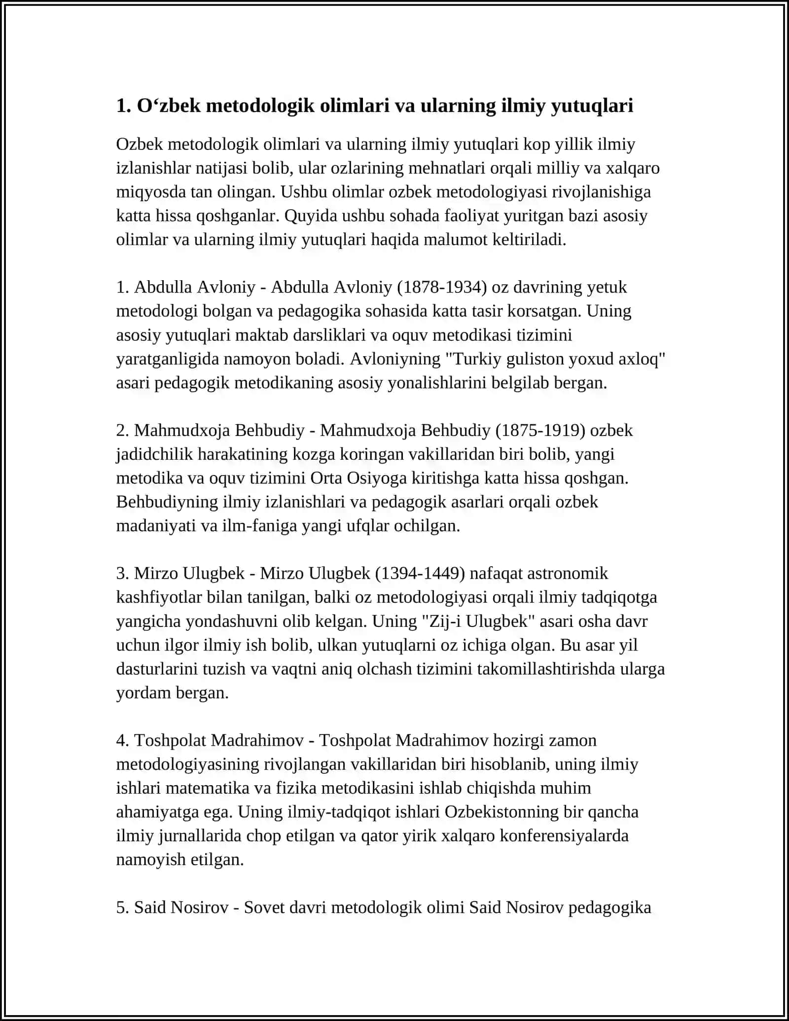 Oʻzbek metodologik olimlari haqida malumot 3