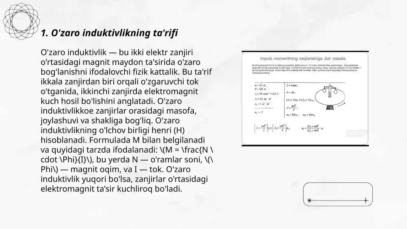 Elektr mexanikada o‘zaro induktivlik 3