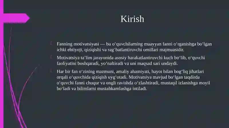 Fanning motivatsiyasi talqini 3