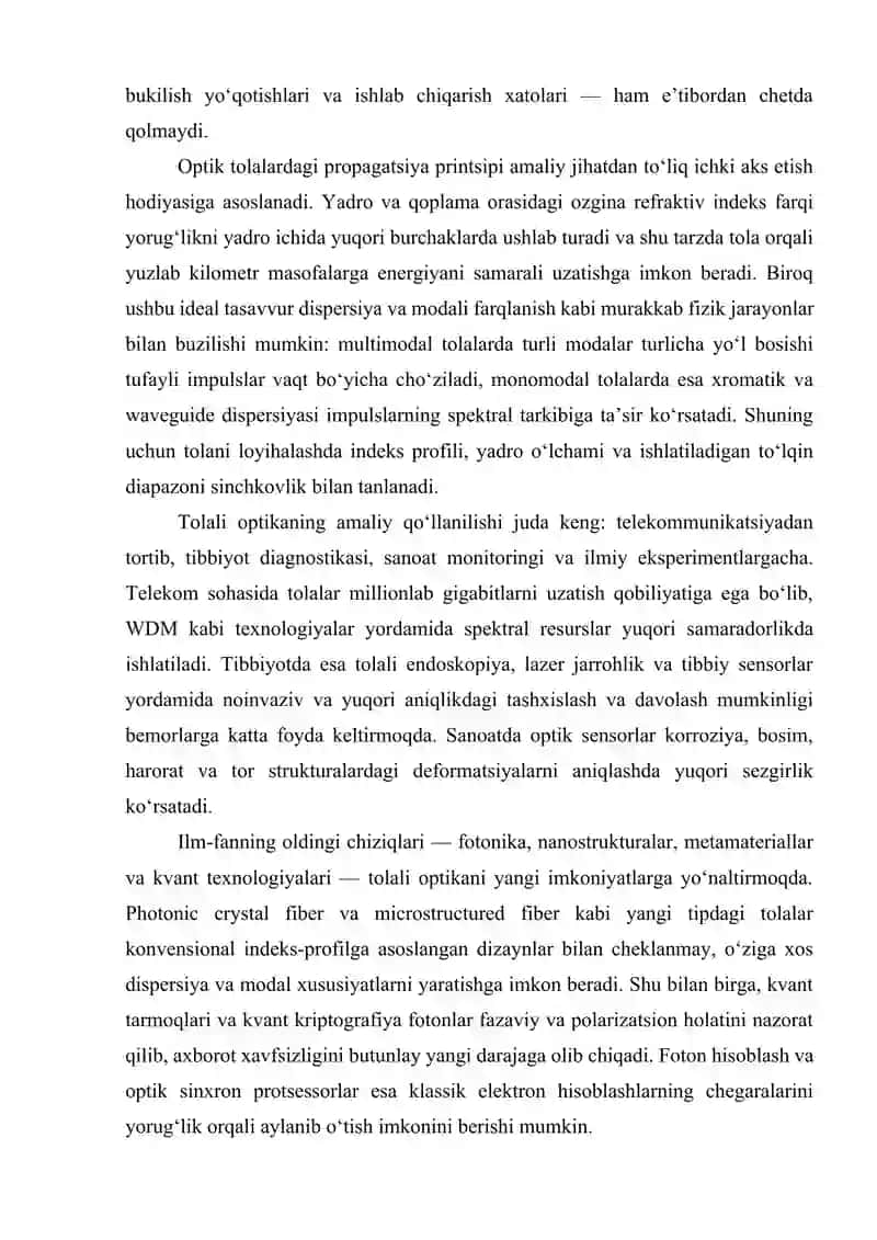 Yorug‘likning tolasida tarqalishi to‘lqin optikasi asoslari 3