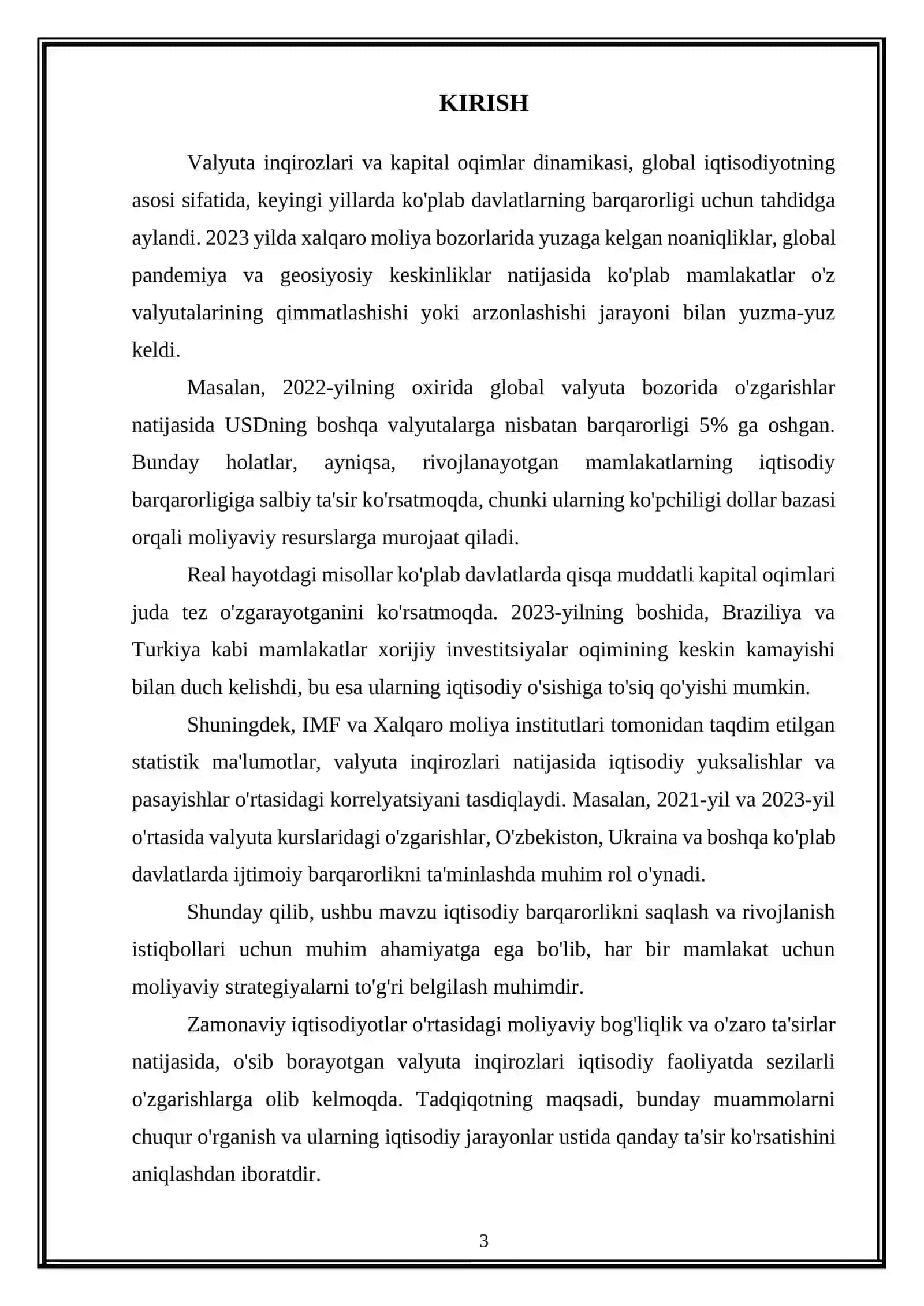 Valyuta inqirozlari va kapital oqimlar dinamikasi 3
