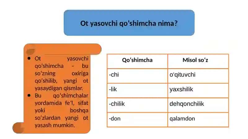 Ot yasovchi qo‘shimchalar 3