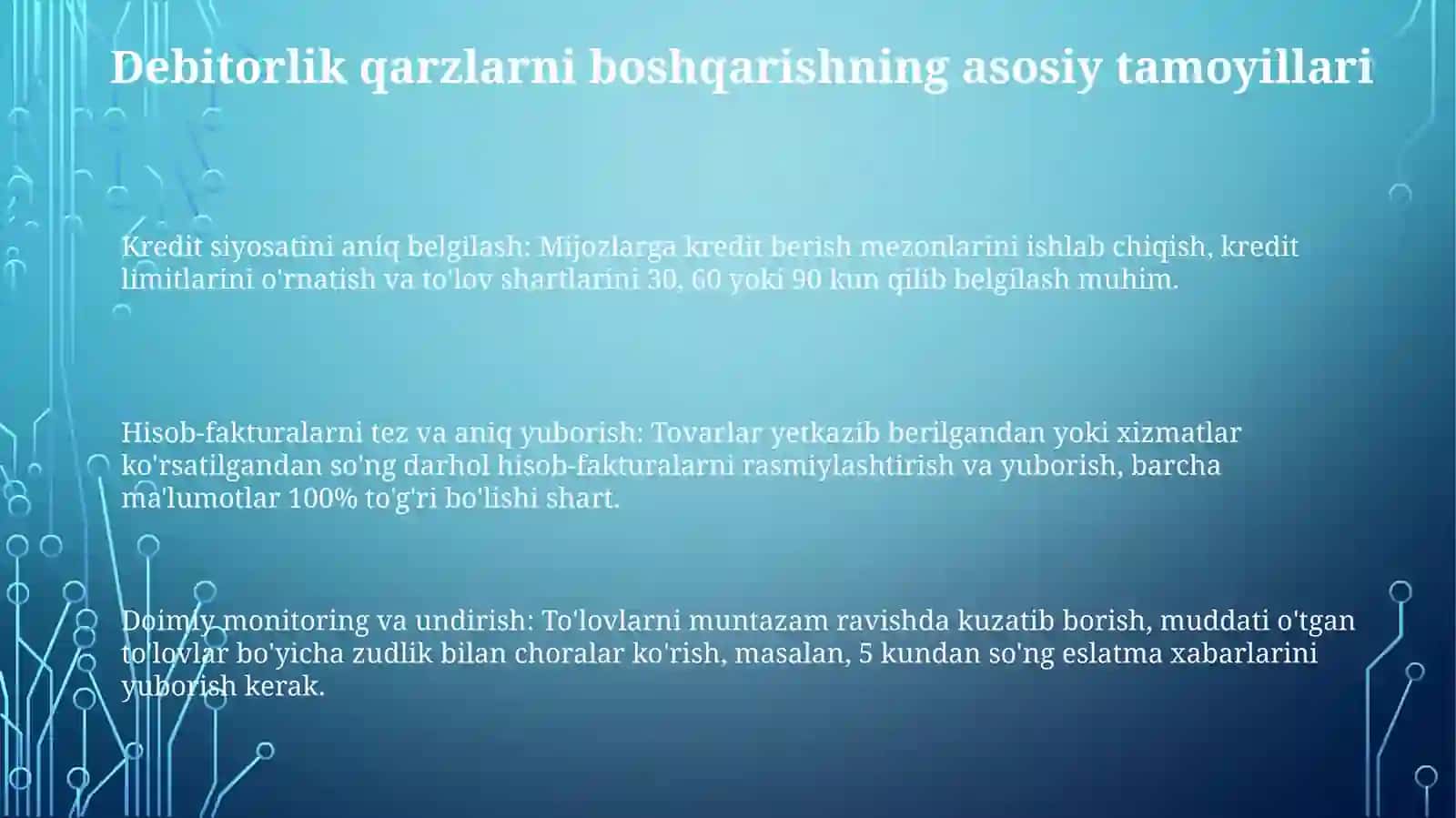 Debitorlik qarzlarni boshqarish 3