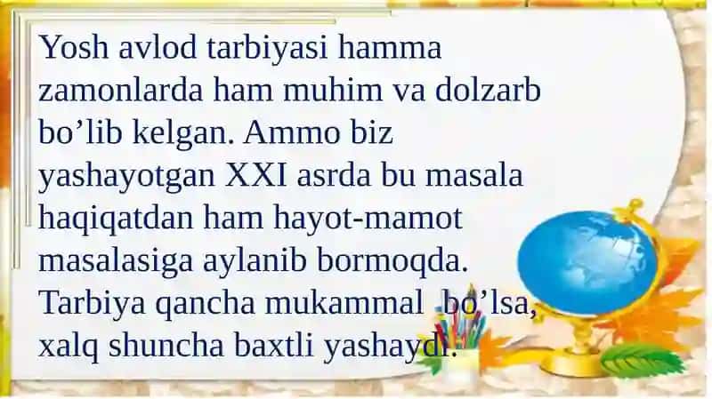 Yoshlar tarbiyasi 3