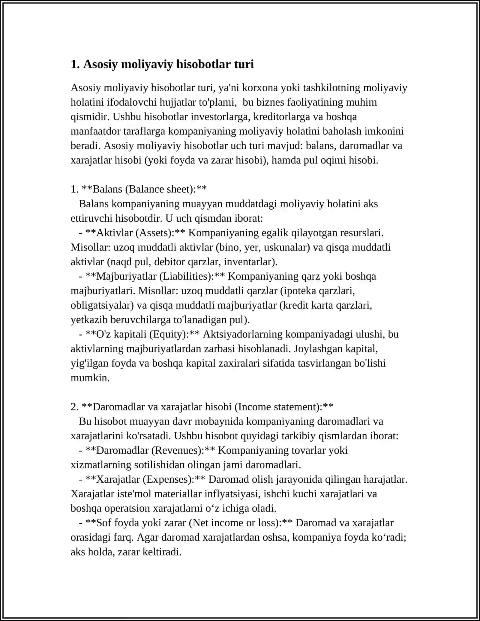 Balans (Balance sheet) 3