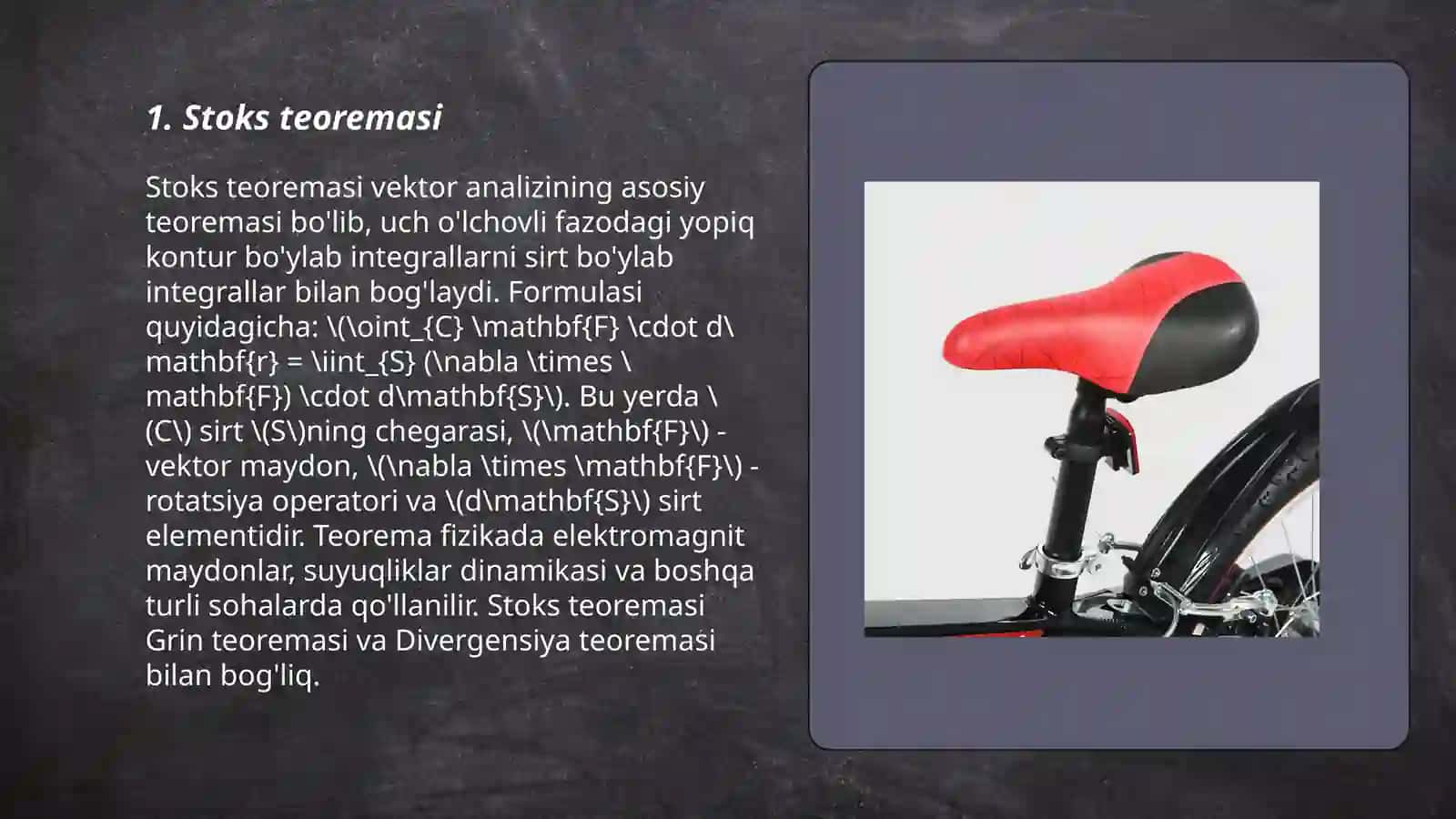 Stoks formulasini keltirib chiqarish 3