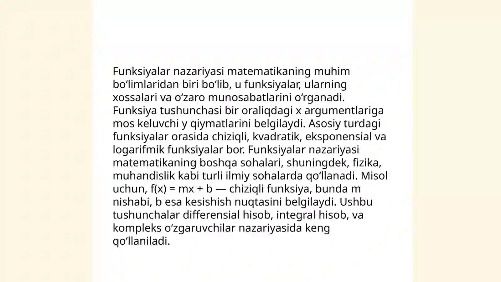 Matematik analiz fanidan mustaqil ish 3