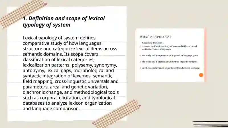 Lexical typology of system 3