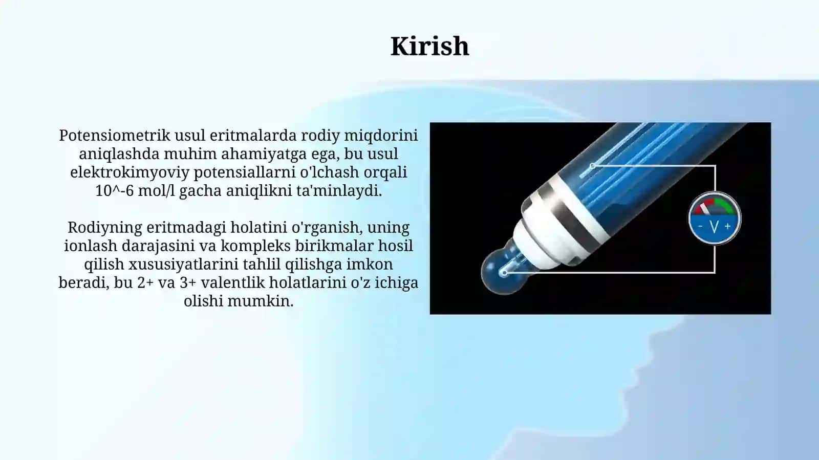 Potesiometrik usuli bilan eritmalarda Rh ni aniqlash 3