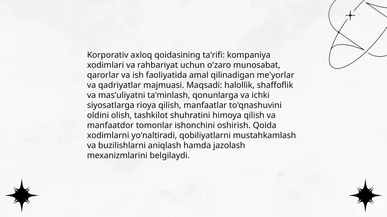 Korporativ axloq qoidasi 3
