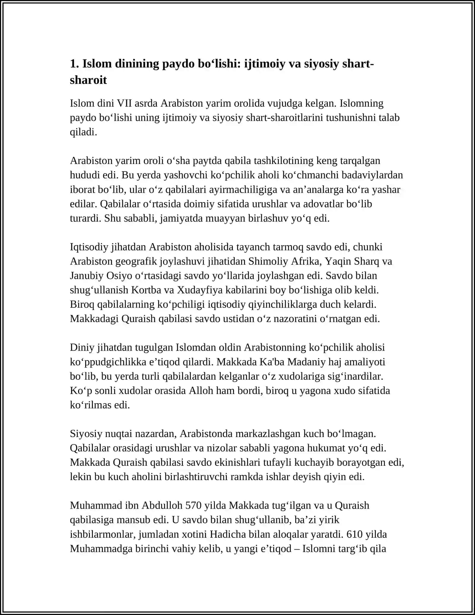 ISLOM DINI TARIXI VA MOHIYATI 3