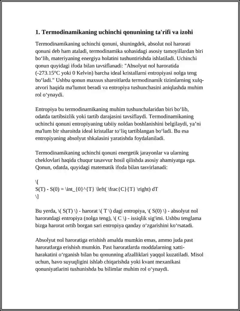 TERMODINAMIKANING UCHINCHI QONUNI 3