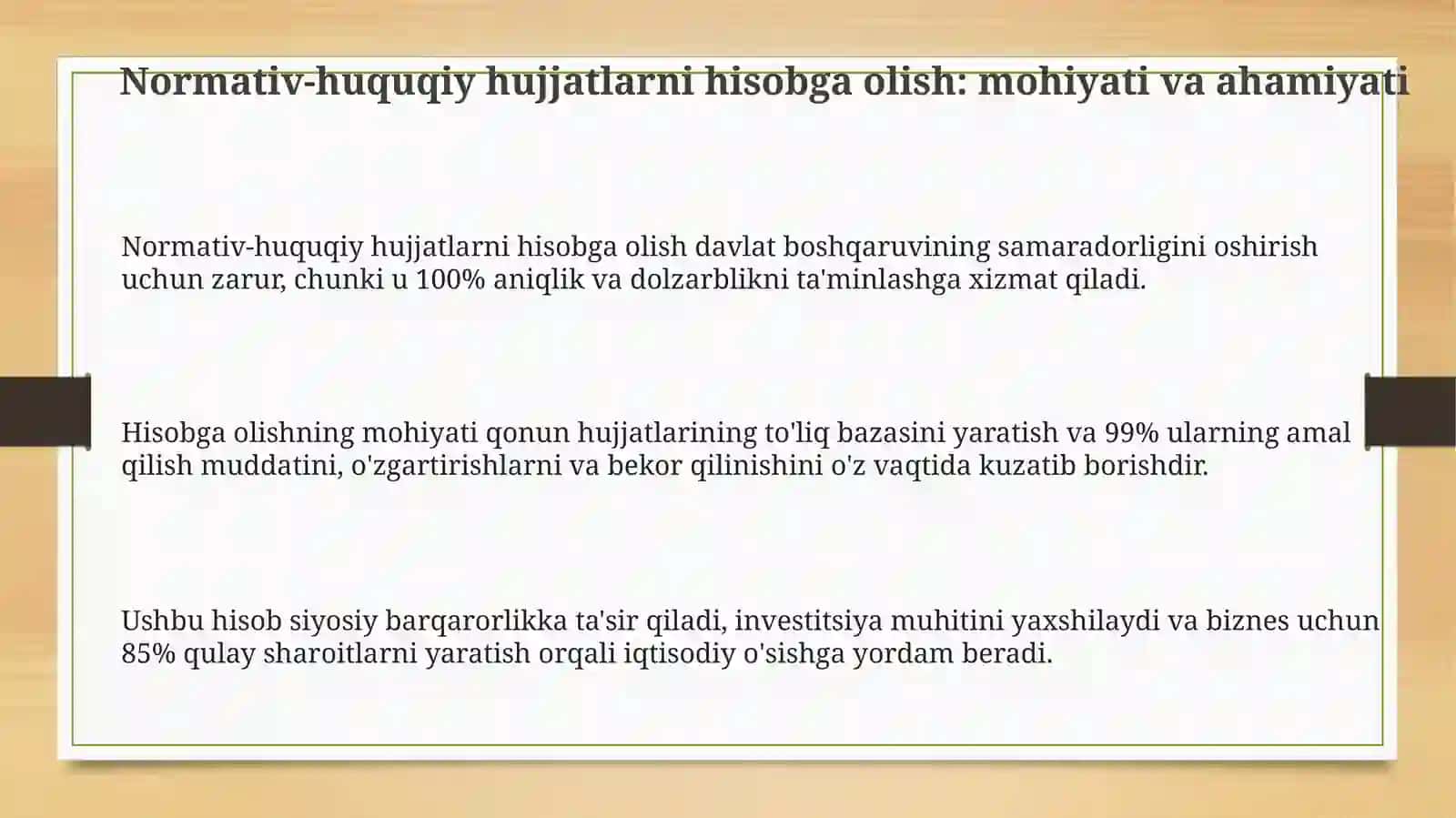 Normativ-huquqiy hujjatlarni hisobga olish 3