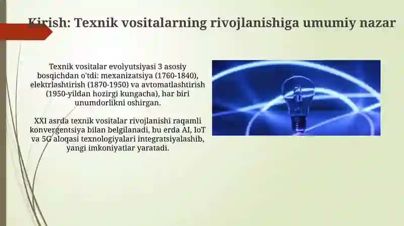 Texnik vositalarning rivojlanish tendensiyalari 3