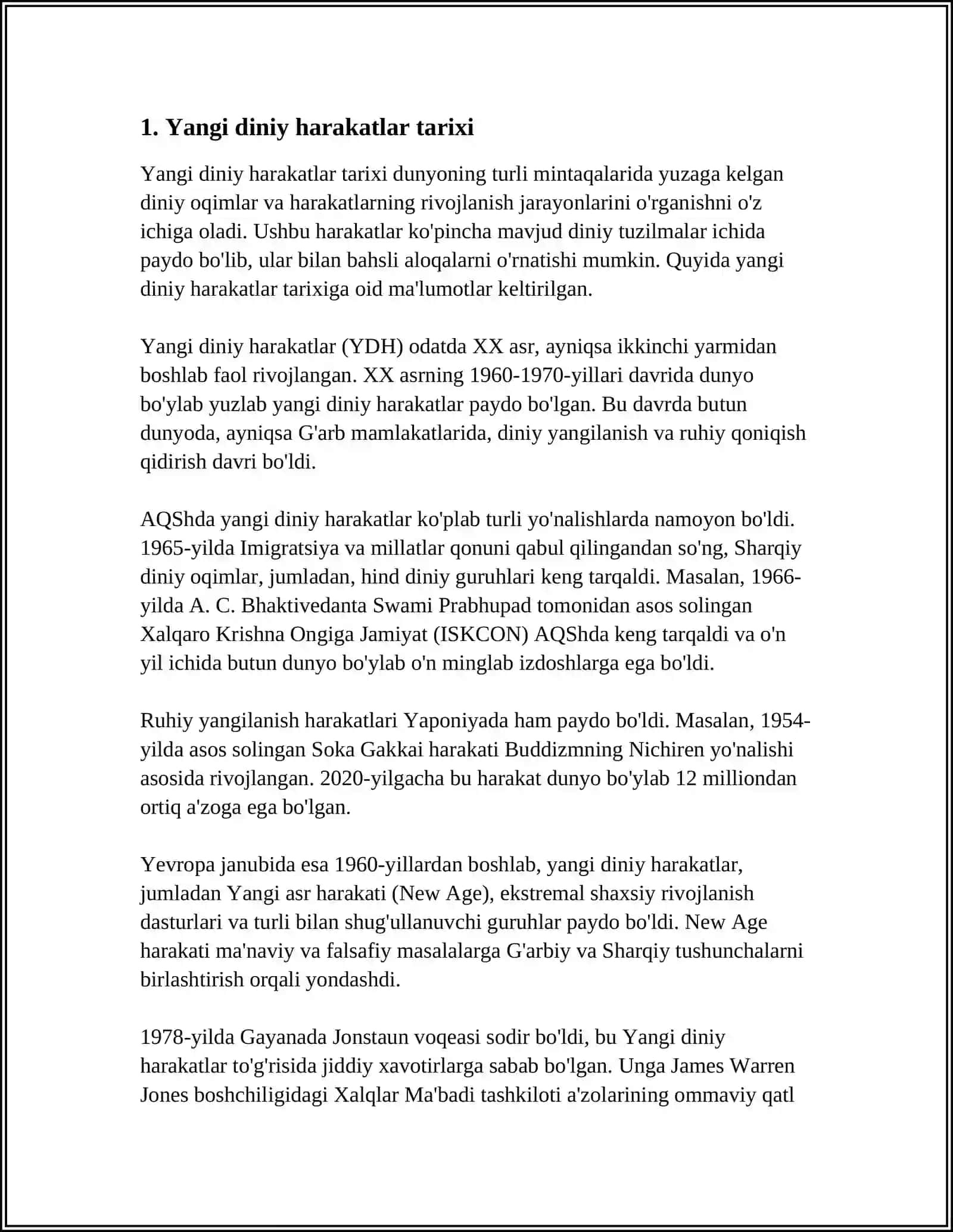 Yangi diniy harakatlar 3
