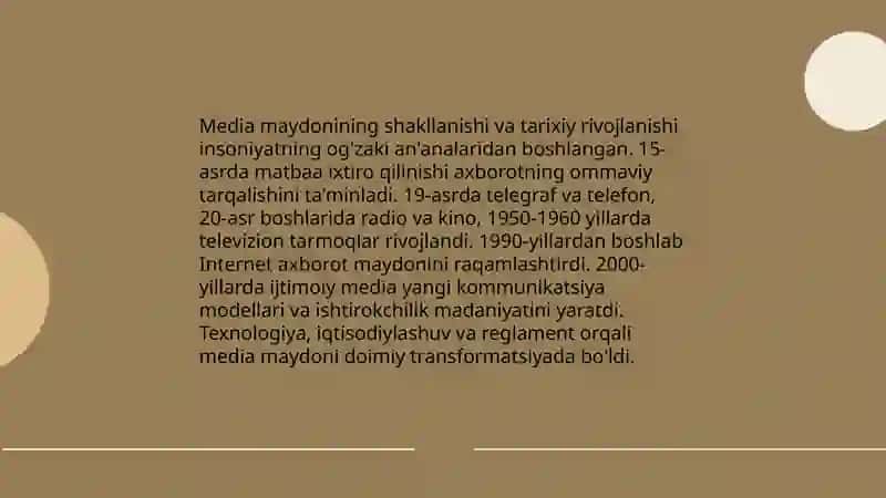Media maydon tuzilishi va tasiri 3