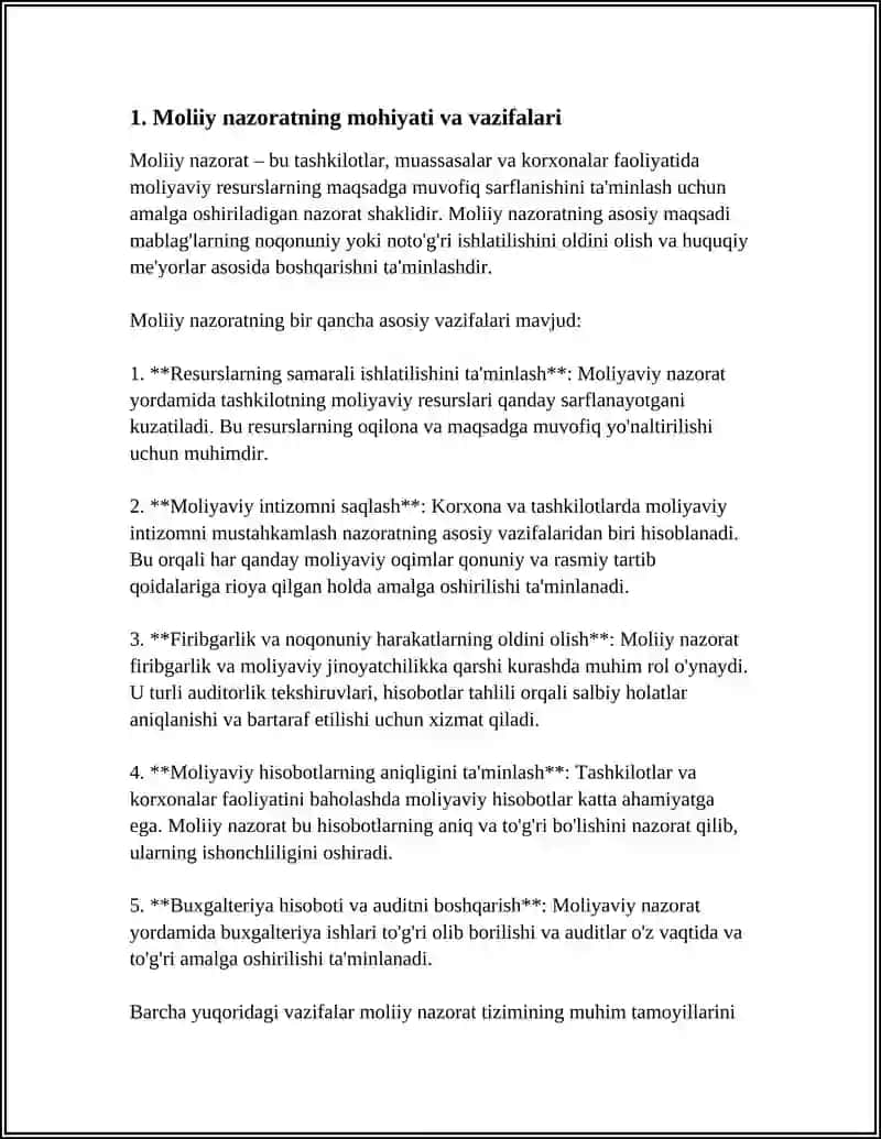 MOLIYAVIY NAZORAT - MOLIYAVIY SIYOSATNING MAJBURIY ELEMENTI SIFATIDA 3