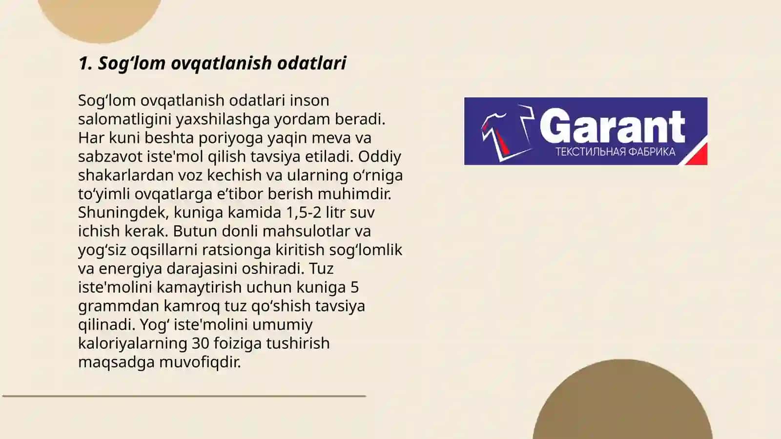 Sogʻlom ovqatlanish odatlari 3