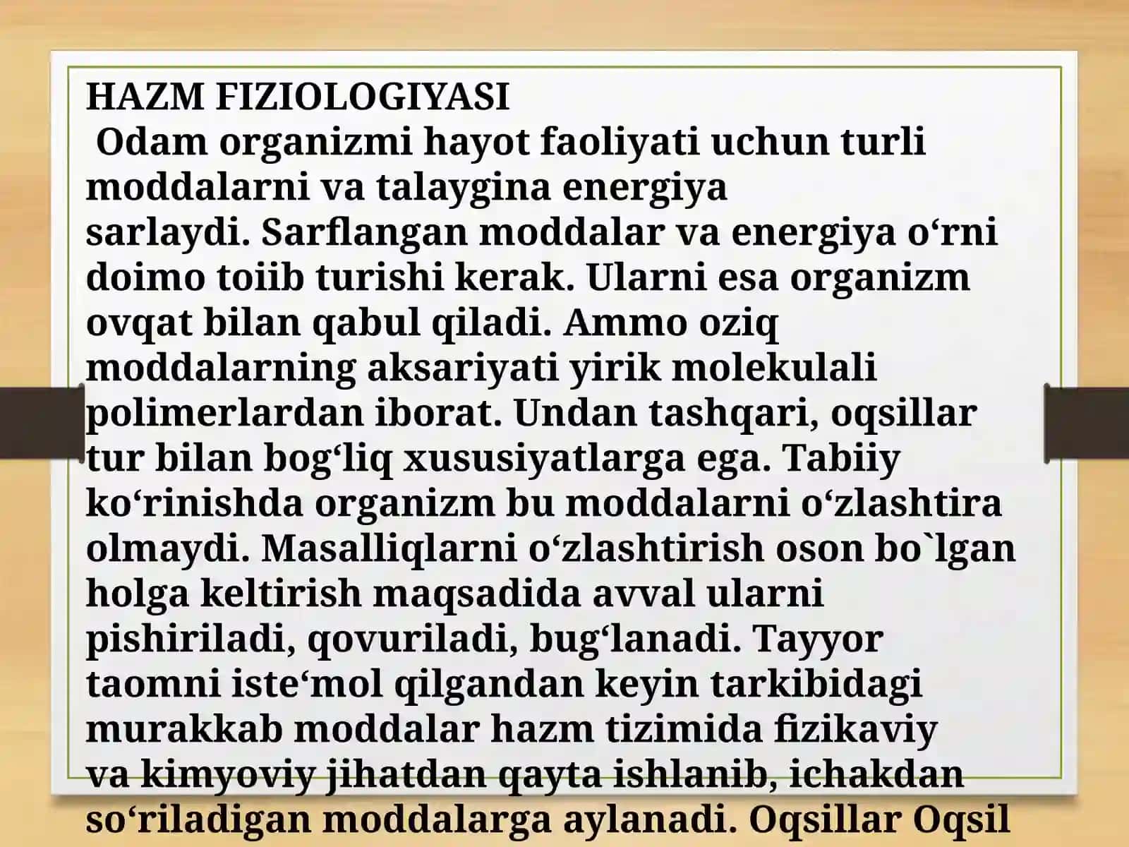 Hazm tizimi anatomiyasi va fiziologiyasi 3