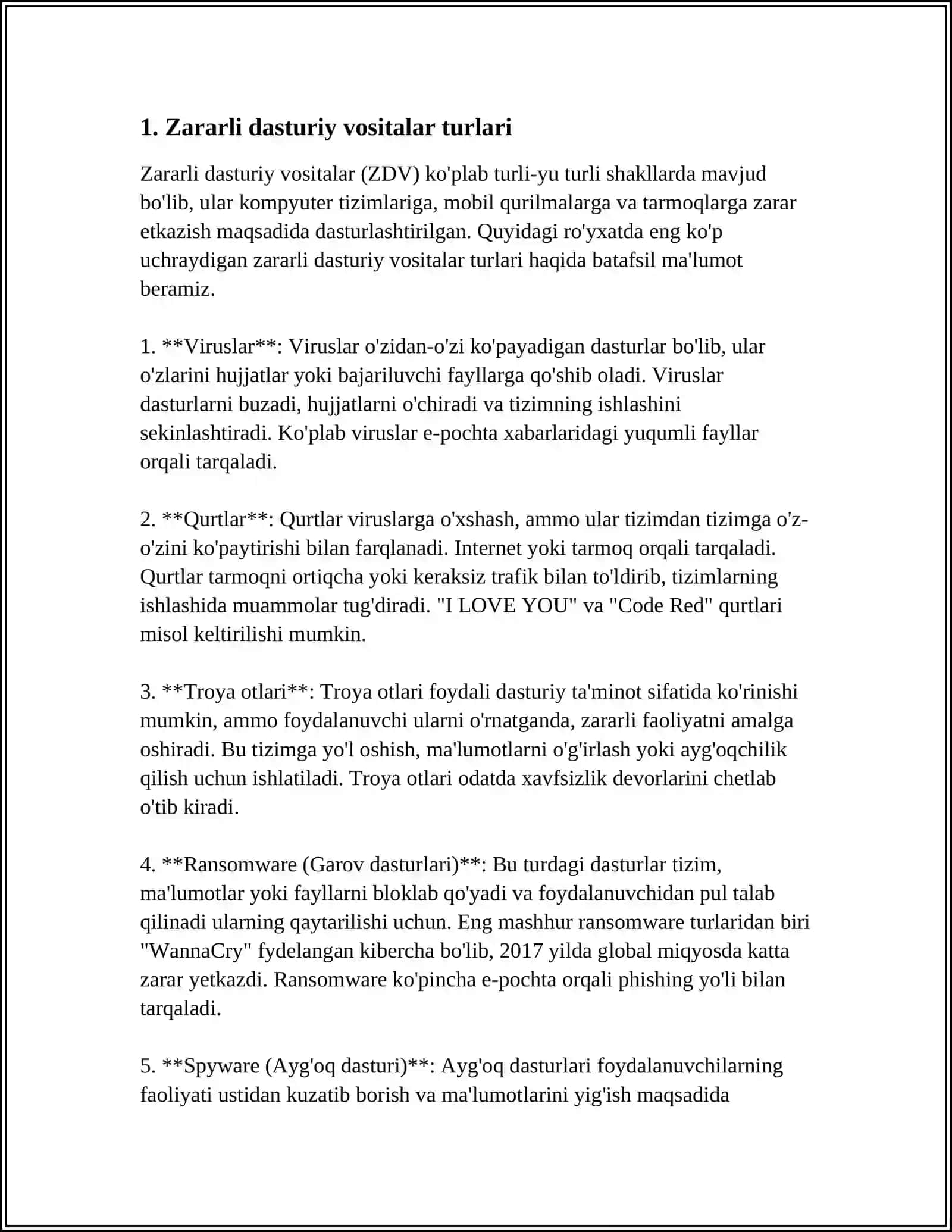 Zararli Dasturiy Vositalar 3