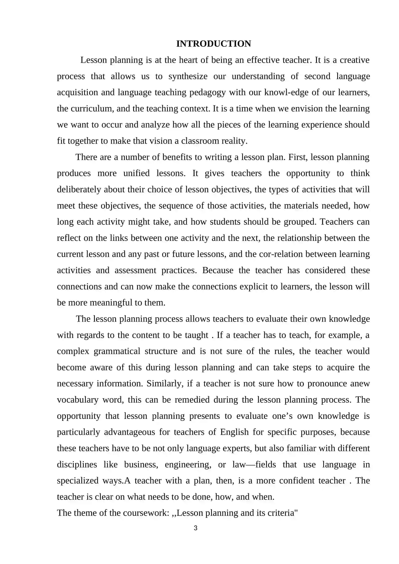 Lesson Planning and Its Criteria 3