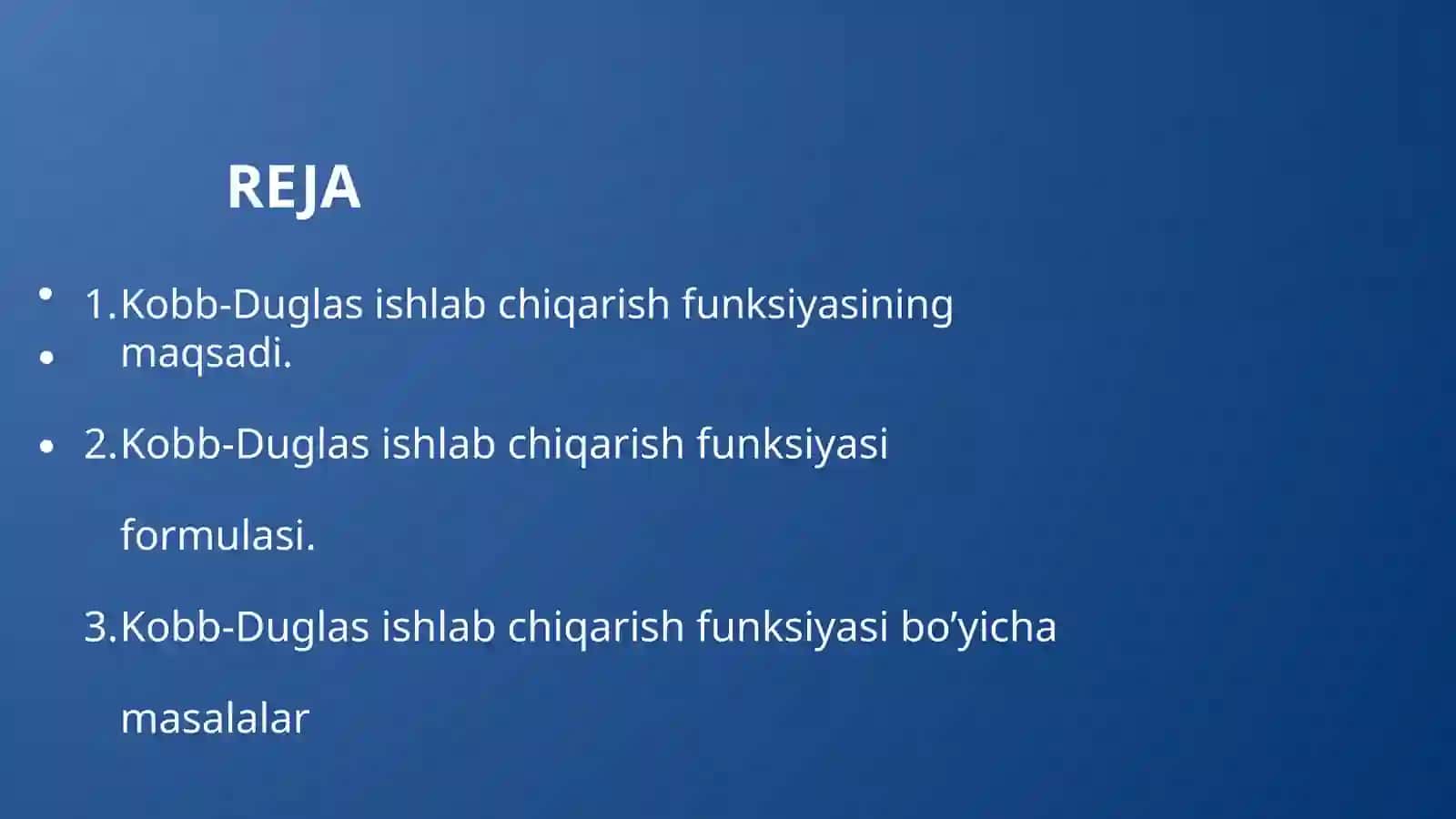 Kobb-Duglas ishlab chiqarish funktsiyasi 3