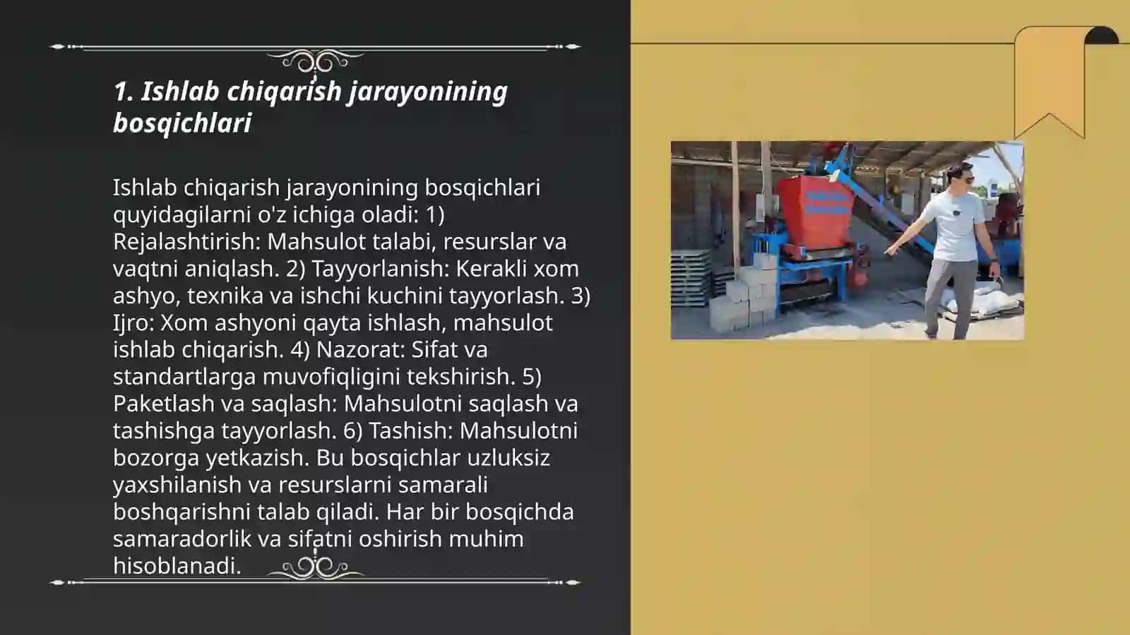 Ishlab chiqarish jarayoni va uning natijalari 3