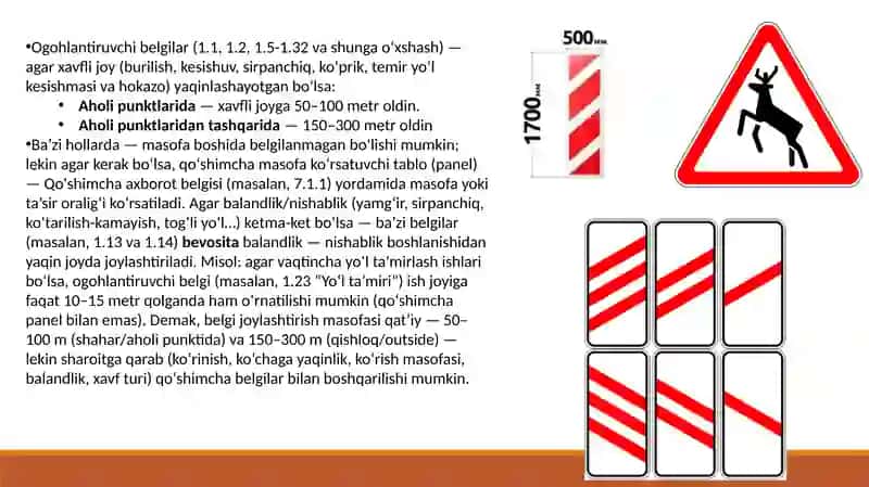 Ogohlantiruvchi belgilar 3