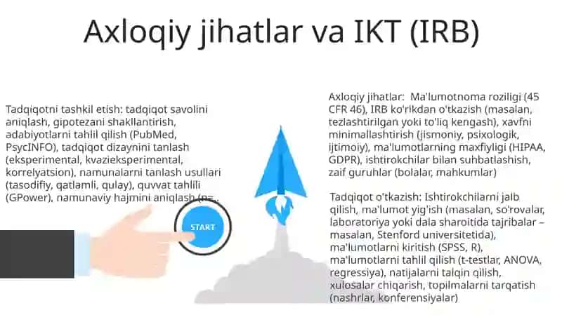Eksperemental tadqiqotni tashkil etish va oʻtkazish 3